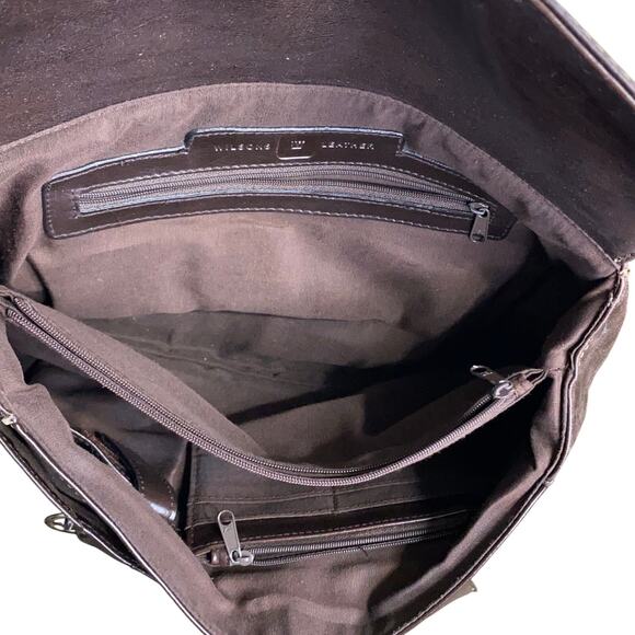 Wilsons Leather Brown O Ring Shoulder Hand Bag Grunge Burnout - Picture 7 of 8